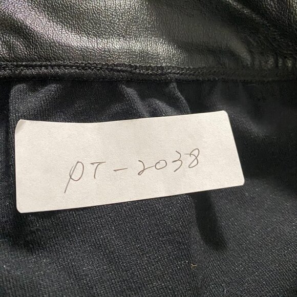 Commando Jogger Pants Faux Leather Medium Black Solid Stretch PT-2038 - Picture 2 of 8